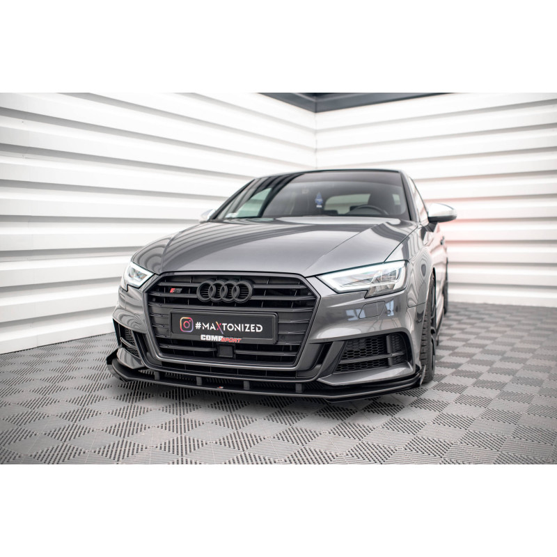 SPLITTER ANTERIORE street pro V.1 + Flaps Audi S3 / A3 S-Line Sportback 8V Facelift (Cod. M-AUS33FSB