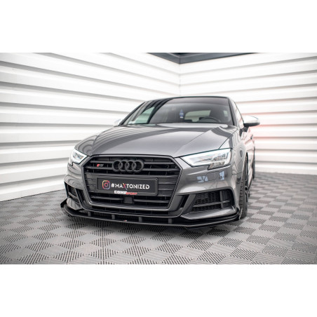 SPLITTER ANTERIORE street pro V.1 + Flaps Audi S3 / A3 S-Line Sportback 8V Facelift (Cod. M-AUS33FSB