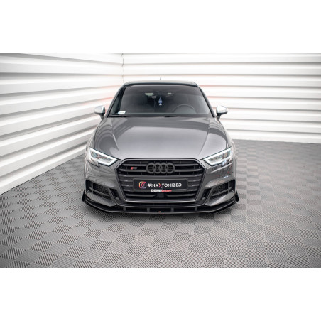 SPLITTER ANTERIORE street pro V.1 + Flaps Audi S3 / A3 S-Line Sportback 8V Facelift (Cod. M-AUS33FSB