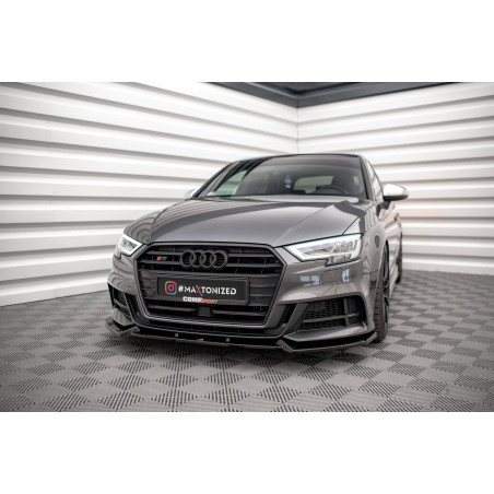 SPLITTER ANTERIORE V.1 Audi S3 / A3 S-Line Sportback 8V Facelift (Cod. M-AU-S3-3F-SB-FD1G)