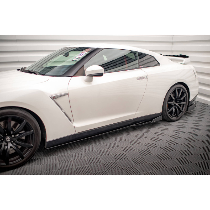 Diffusori minigonne + Flaps Nissan GTR R35 Facelift (Cod. M-NI-GTR-4F2-SD1G+SF)
