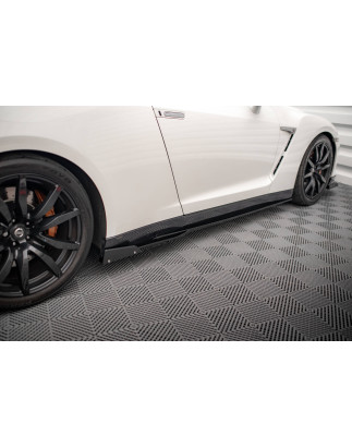 Diffusori minigonne + Flaps Nissan GTR R35 Facelift (Cod. M-NI-GTR-4F2-SD1G+SF)