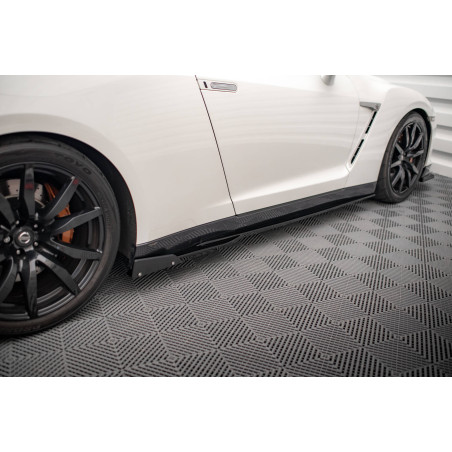 Diffusori minigonne + Flaps Nissan GTR R35 Facelift (Cod. M-NI-GTR-4F2-SD1G+SF)