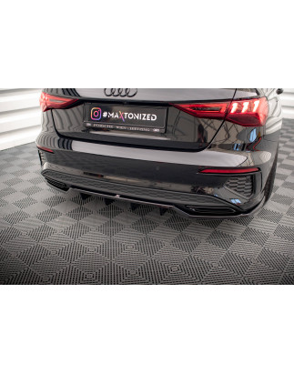 Splitter posteriore (con barre verticali) Audi A3 S-Line berlina 8Y (Cod. M-AU-A3-8Y-SLINE-S-RD1G+RD