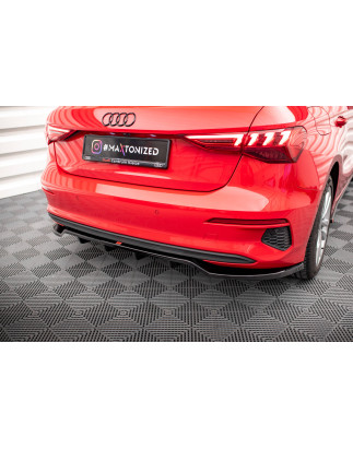 Splitter posteriore (con barre verticali) Audi A3 Sportback 8Y (Cod. M-AU-A3-8Y-RD1G+RD2G)