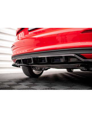 Splitter posteriore (con barre verticali) Audi A3 Sportback 8Y (Cod. M-AU-A3-8Y-RD1G+RD2G)