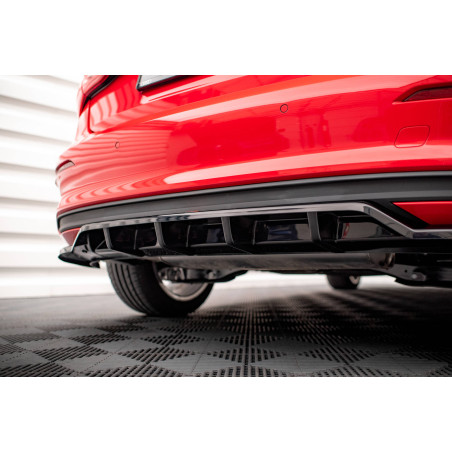Splitter posteriore (con barre verticali) Audi A3 Sportback 8Y (Cod. M-AU-A3-8Y-RD1G+RD2G)