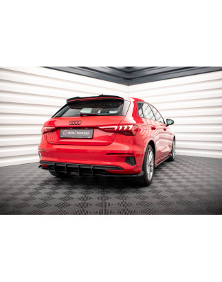 Street Pro Sottoparaurti posteriore + Flaps Audi A3 Sportback 8Y (Cod. M-AUA38YCNC-RS1B+RSF1G)
