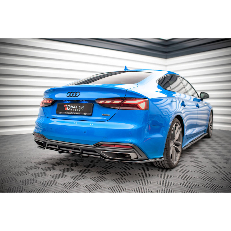 Splitter posteriore (con barre verticali) Audi A5 S-Line F5 Facelift (Cod. M-AU-A5-2F-SLINE-SB-RD1G+