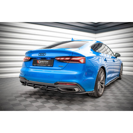 Splitter posteriore (con barre verticali) Audi A5 S-Line F5 Facelift (Cod. M-AU-A5-2F-SLINE-SB-RD1G+