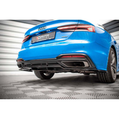 Splitter posteriore (con barre verticali) Audi A5 S-Line F5 Facelift (Cod. M-AU-A5-2F-SLINE-SB-RD1G+
