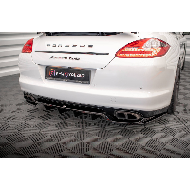 Splitter posteriore (con barre verticali) Porsche Panamera Turbo 970 (Cod. M-PO-PA-970-TURBO-RD1G+RD