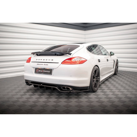 Splitter posteriore (con barre verticali) Porsche Panamera Turbo 970 (Cod. M-PO-PA-970-TURBO-RD1G+RD