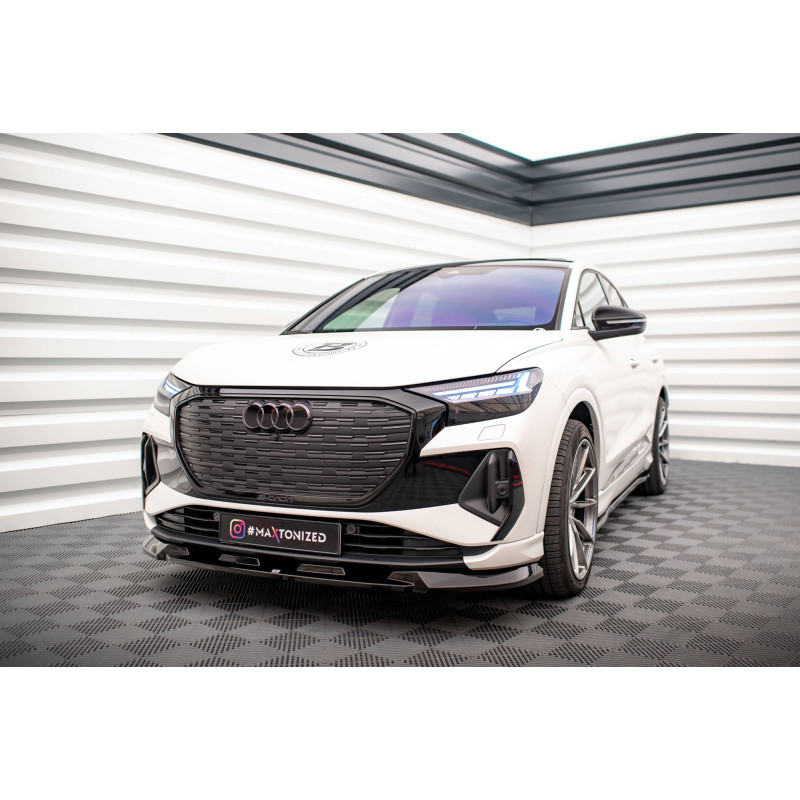 SPLITTER ANTERIORE V.1 Audi Q4 e-tron Sportback S-line Mk1 (Cod. M-AU-Q4-ETRON-1-SB-FD1G)