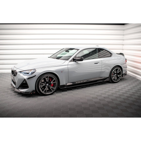 Diffusori minigonne V.2 + Flaps BMW 2 Coupe M-Pack / M240i G42 (Cod. M-BM-2-42-MPACK-SD2G+SF1B)