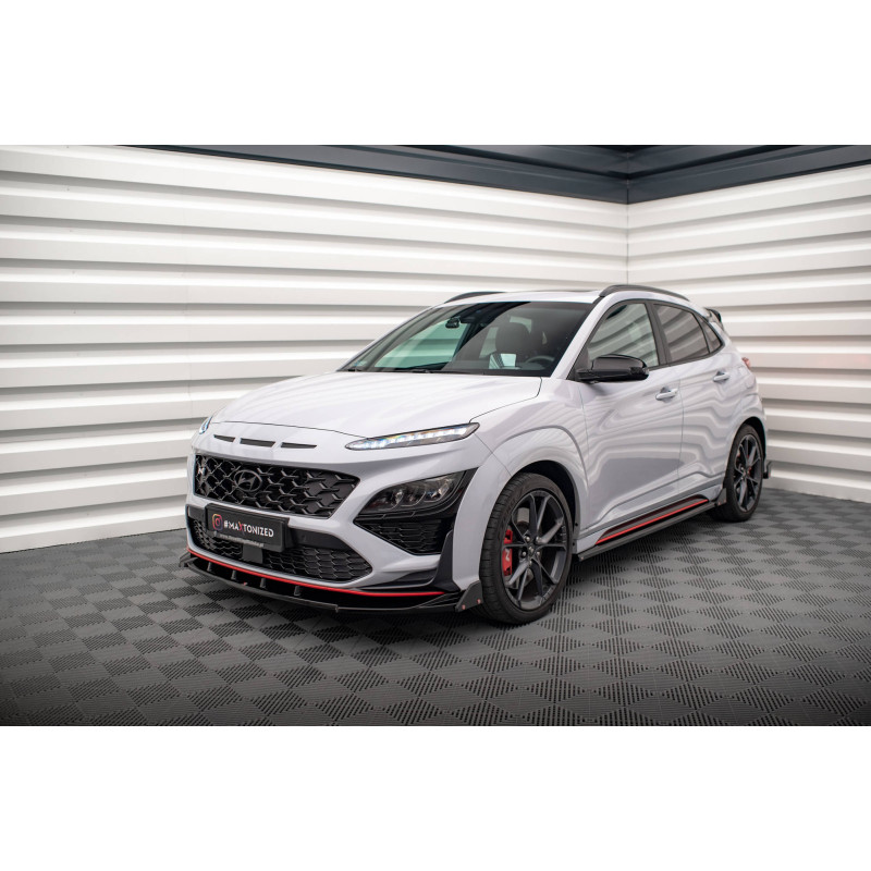SPLITTER ANTERIORE V.2 + Flaps Hyundai Kona N Mk1 (Cod. M-HY-KO-1-N-FD2G+FSF1B)