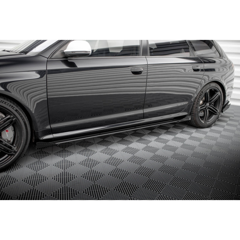 Diffusori minigonne street pro + Flaps Audi RS6 Avant C6 (Cod. M-AURS6C6CNC-SD1B+SF1G)