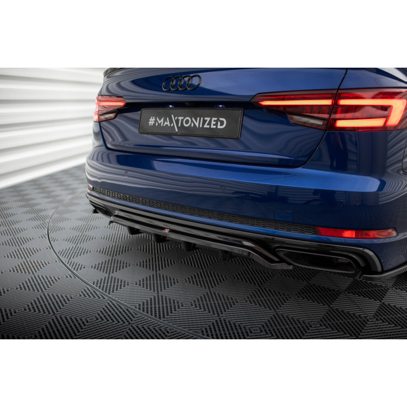 Splitter posteriore (con barre verticali) Audi A4 Competition B9 (Cod. M-AU-A4-B9-COMP-RD1G+RD2G)
