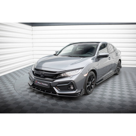SPLITTER ANTERIORE + Flaps Honda Civic Sport Mk 10 (Cod. M-HO-CI-10-SPORT-FD1G+FSF1B)