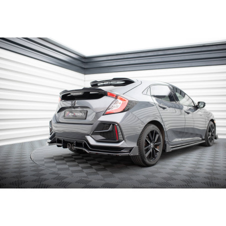 Splitter posteriore V.1 (con barre verticali) + Flaps Honda Civic Sport Mk 10 Facelift (Cod. M-HO-CI