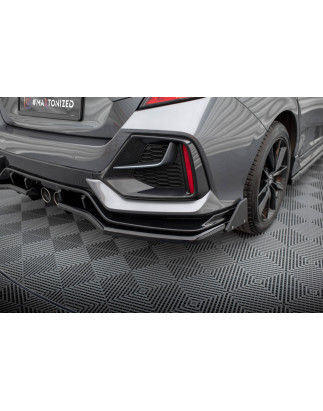 Splitter posteriore V.1 (con barre verticali) + Flaps Honda Civic Sport Mk 10 Facelift (Cod. M-HO-CI