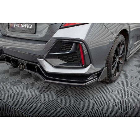 Splitter posteriore V.1 (con barre verticali) + Flaps Honda Civic Sport Mk 10 Facelift (Cod. M-HO-CI