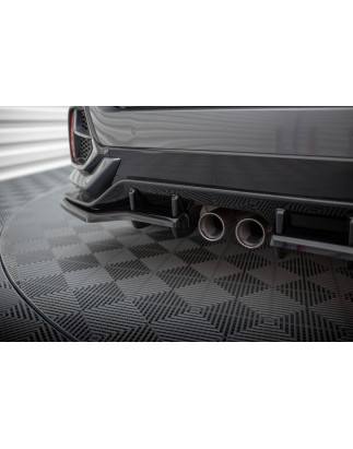 Splitter posteriore V.1 (con barre verticali) + Flaps Honda Civic Sport Mk 10 Facelift (Cod. M-HO-CI