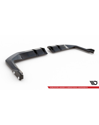 Splitter posteriore (con barre verticali) V.1 + Flaps Honda Civic Type-R Mk 11 (Cod. M-HO-CI-11-TYPE