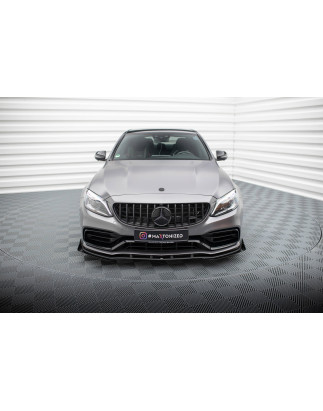 SPLITTER ANTERIORE street pro + Flaps Mercedes-AMG C63 berlina / FAMILIARE W205 Facelift (Cod. M-MEC