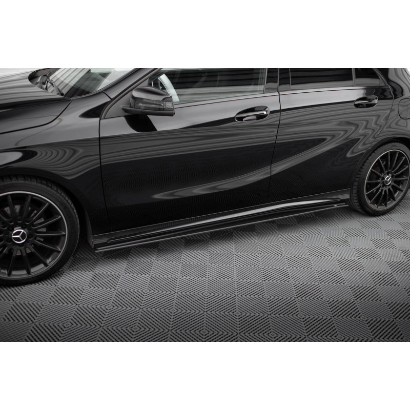 Diffusori minigonne street pro Mercedes-Benz A AMG-Line W176 Facelift (Cod. M-MEA176FAMGLINECNC-SD1B