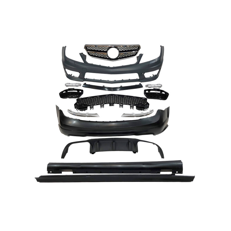 Kit Estetico Mercedes W204 4P 2007-2013 look AMG C63 Griglie (Cod. E-TCM007710102007810062)