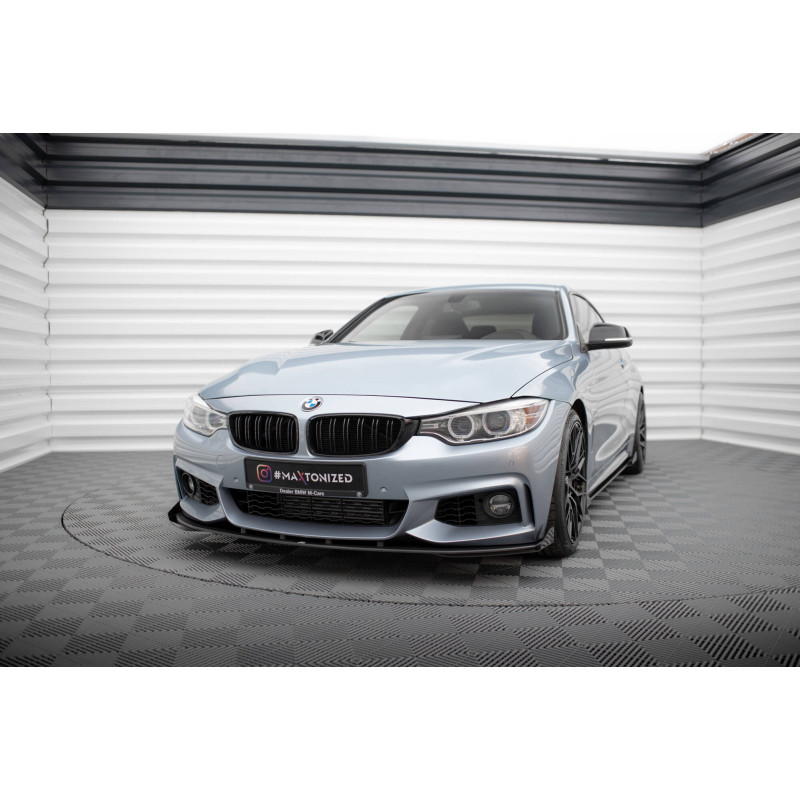 SPLITTER ANTERIORE street pro + Flaps BMW 4  M-Pack F32 / F36 / F33  (Cod. M-BM4F32MPACKCNC-FD4B+FSF