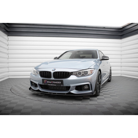 SPLITTER ANTERIORE street pro + Flaps BMW 4  M-Pack F32 / F36 / F33  (Cod. M-BM4F32MPACKCNC-FD4B+FSF