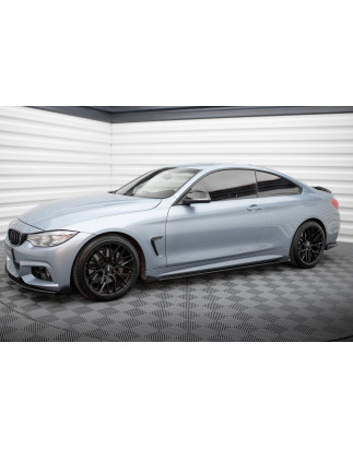Diffusori minigonne street pro + Flaps BMW 4  M-Pack F32 / F36 / F33  (Cod. M-BM4F32MPACKCNC-SD2B+SF