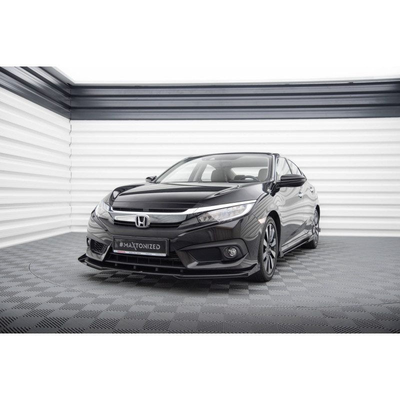 SPLITTER ANTERIORE street pro + Flaps Honda Civic berlina Mk10 (Cod. M-HOCI10CNC-FD1B+FSF1G)