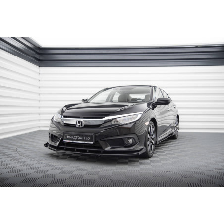 SPLITTER ANTERIORE street pro + Flaps Honda Civic berlina Mk10 (Cod. M-HOCI10CNC-FD1B+FSF1G)