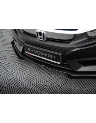 SPLITTER ANTERIORE street pro + Flaps Honda Civic berlina Mk10 (Cod. M-HOCI10CNC-FD1B+FSF1G)