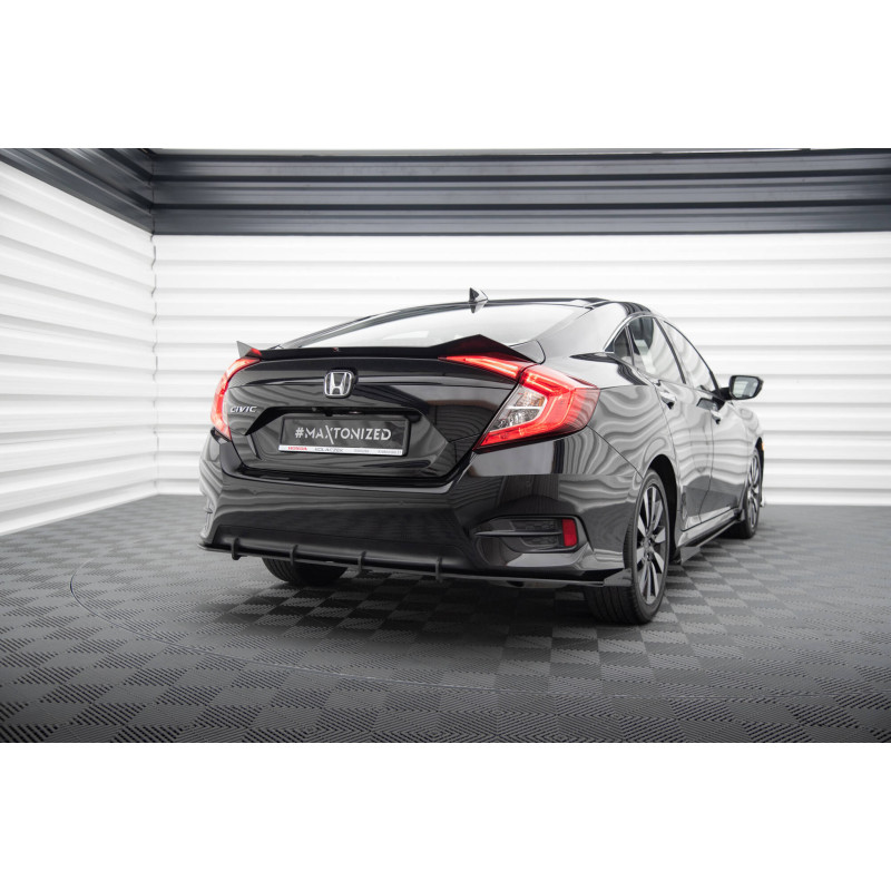 Splitters posteriori laterali Street Pro + Flaps Honda Civic Mk10 (Cod. M-HOCI10CNC-RS1B+RSF1G)