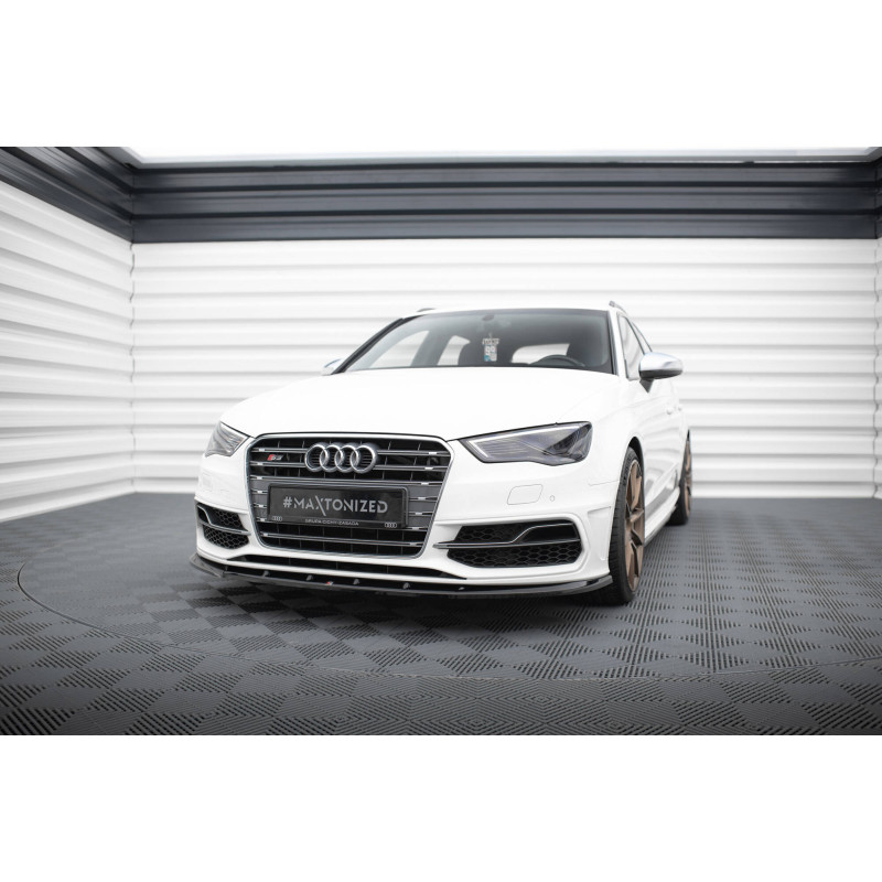 SPLITTER ANTERIORE V.1 Audi S3 / A3 S-Line Sportback /  8V (Cod. M-AU-S3-8V-SB-FD1G)