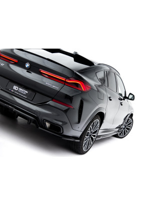 Splitter posteriore (con barre verticali) V.1 BMW X6 M-Pack G06 Facelift (Cod. M-BM-X6-G06F-MPACK-RD