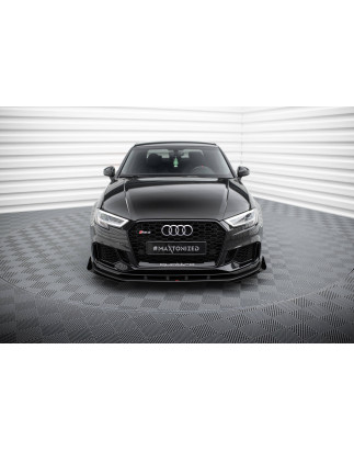 SPLITTER ANTERIORE street pro V.1 + Flaps Audi RS3 berlina 8V Facelift (Cod. M-AURS38VFSCNC-FD1B+FSF