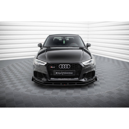 SPLITTER ANTERIORE street pro V.1 + Flaps Audi RS3 berlina 8V Facelift (Cod. M-AURS38VFSCNC-FD1B+FSF
