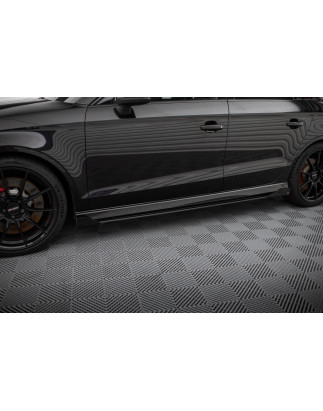 Diffusori minigonne street pro V.1 + Flaps Audi RS3 berlina 8V Facelift (Cod. M-AURS38VFSCNC-SD1B+SF