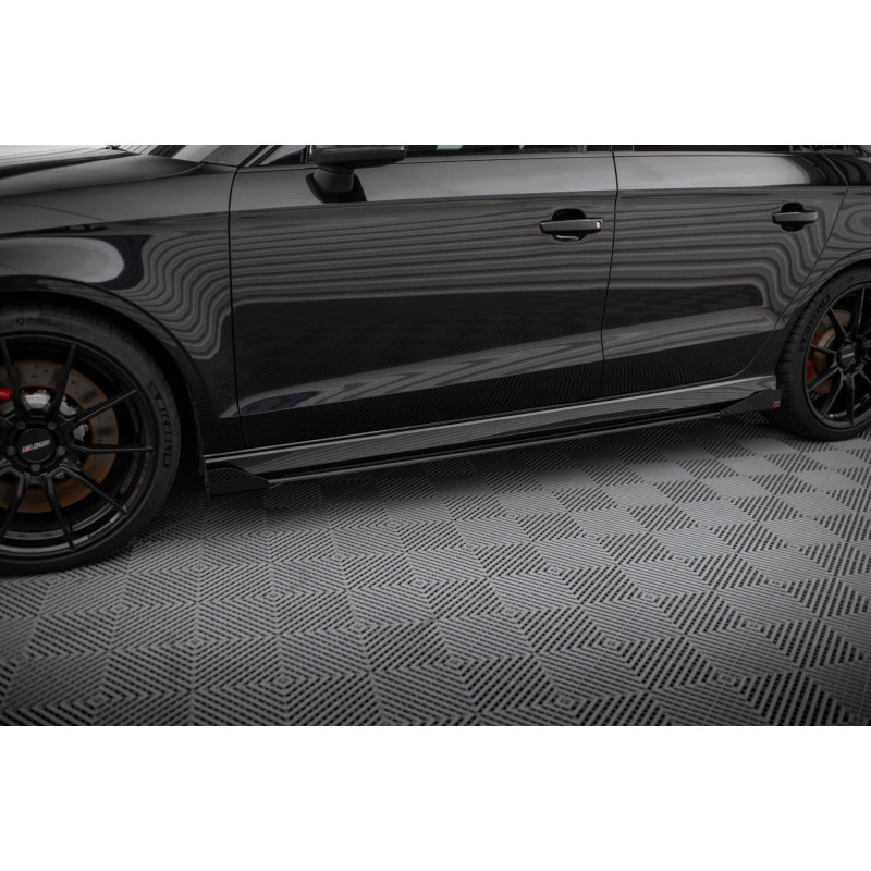 Diffusori minigonne street pro V.1 + Flaps Audi RS3 berlina 8V Facelift (Cod. M-AURS38VFSCNC-SD1B+SF