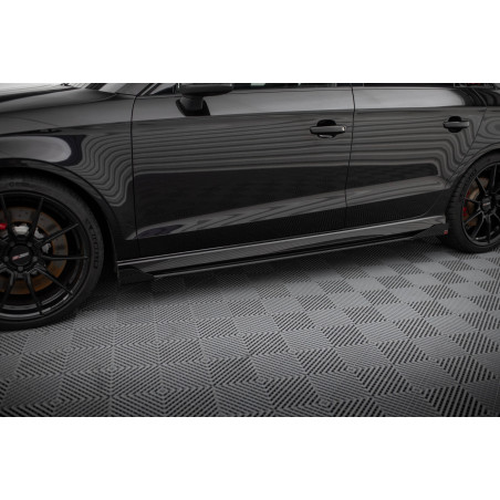 Diffusori minigonne street pro V.1 + Flaps Audi RS3 berlina 8V Facelift (Cod. M-AURS38VFSCNC-SD1B+SF