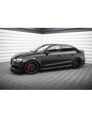Diffusori minigonne street pro V.1 + Flaps Audi RS3 berlina 8V Facelift (Cod. M-AURS38VFSCNC-SD1B+SF
