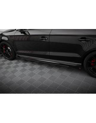 Diffusori minigonne street pro V.1 + Flaps Audi RS3 berlina 8V Facelift (Cod. M-AURS38VFSCNC-SD1B+SF