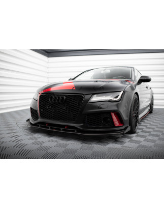SPLITTER ANTERIORE street pro + Flaps Audi A7 RS7 Look C7 (Cod. M-AUA7C7RS7LOOKCNC-FD1B+FSF1G)