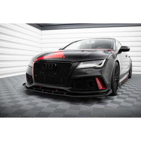 SPLITTER ANTERIORE street pro + Flaps Audi A7 RS7 Look C7 (Cod. M-AUA7C7RS7LOOKCNC-FD1B+FSF1G)