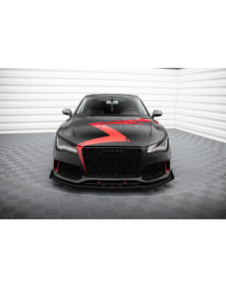 SPLITTER ANTERIORE street pro + Flaps Audi A7 RS7 Look C7 (Cod. M-AUA7C7RS7LOOKCNC-FD1B+FSF1G)
